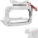 Rear Fender Curved License Plate Frame w/White LED Lighting for Harley Road King FLHRXS 2010-2024,Street Glide FLHX/FLHXS/FLHXST,Road Glide FLTRX/FLTRXS/FLTRXST 2010-2023,Chrome