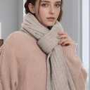 MissShorthair Womens Scarf Large Chunky Knit Warm Scarfs Cashmere Feel Scarves for Women and Men Cold Weather (Gray)