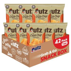 Utz Crab Chips 1 oz. Bags, 42 Count, Crispy Fresh Potato Chips, Perfect for Vending Machines, Individual Snacks to Go, Trans-Fat Free, brand is Utz, variation theme is Flavor that is Crab, Size that is 2.63 Pound (Pack of 1). (EXP 08/24/26)