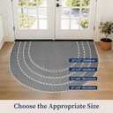 YIHOUSE Half Circle Door Mat 31" x 48" Grey, Front Door Mat Entrance Non Slip, Thin Dirt Trapper Washable Low Profile Doormats for Entryway Mats