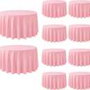 10 Pack Round Tablecloth 120 Inch Pink