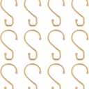 Bath Bliss 12 Pack S-Hook Shower Curtain Rings | Bathroom | Metal S Shaped Hooks | Easy Glide | Easy to Install | Hang Mugs, Pans, Towels | Satin Gold