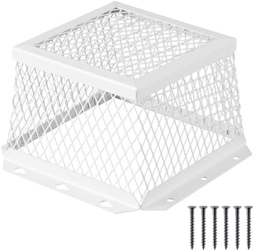 Pasimy 1 Pc 7" l x 7" W x 5" H White Stainless Steel Universal Vent guard, Easy Installation outside dryer vent cover Hood-style Kitchen Bathroom Exhaust Vents Cover