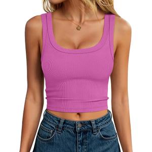 ANRABESS Womens Crop Tank Tops, Soft Breathable Ribbed Slim Fit, Comfy for Basic,Casual,Going Out&Daily Wear (M)