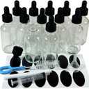 Bioll 60ml (2 oz) Glass Dropper Bottle.Essential Oil Bottle With Glass Eye Droppers.For Lab Chemicals,Alcohol,Sterilize Water,Perfumes Bottles-12Pack (Clear)