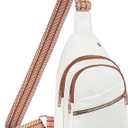 Crossbody Small Sling Backpack Sling Bag for Women, Chest Bag Daypack Crossbody for Travel Sport Running Hiking Z-White Brown