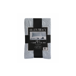 Ellen Tracy Quilt King Sham- Gray 20x36inch, Gray