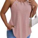 ZAFUL Plus Size Camisole Top for Women Summer Casual Ring Connected Sleeveless Tank Tops (X-Large, Haze Pink)