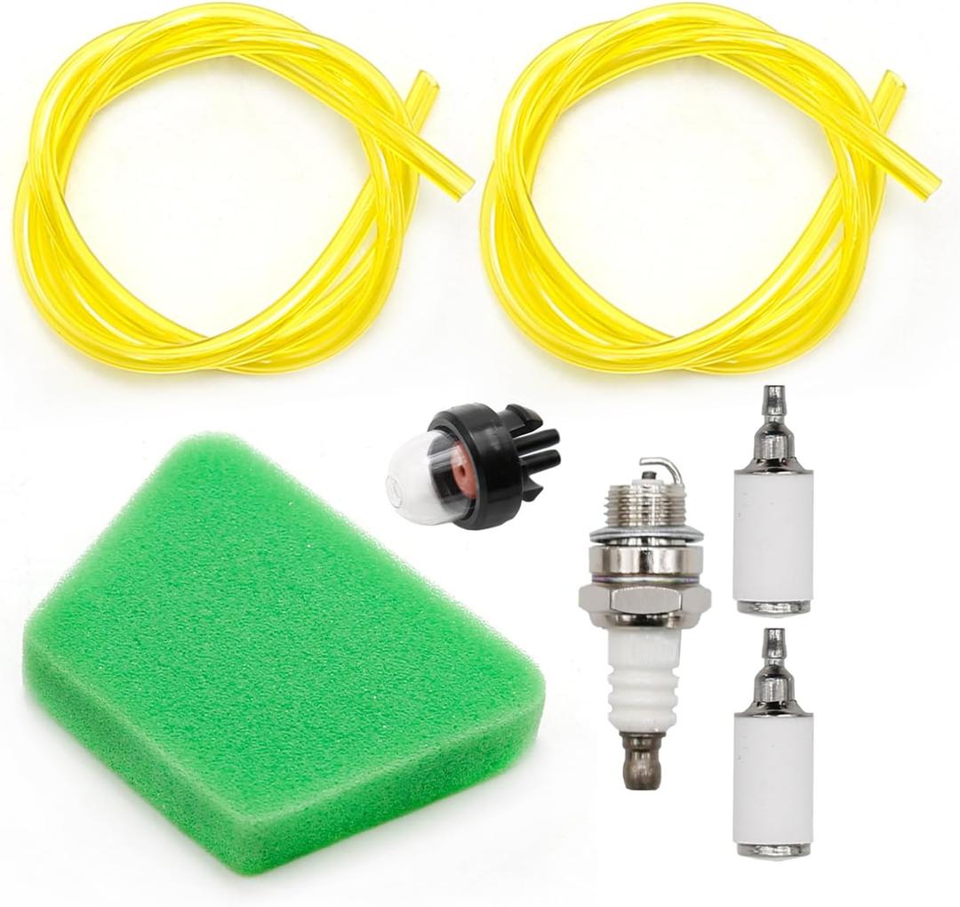 2 Sizes 2 Feet Fuel Line Hose Filter Kit for Poulan Craftsman Chainsaw Replaces#530071835 530037793 530095646 188-513-1 (with Primer Bulb & Spark Plug)