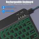 Backlit Bluetooth keyboard for Phone, Tablet, iPad Air, Pro, Mini, A16, M2, M3, Galaxy, ChromeBook, MackBook, Wireless Travel Keyboard for Computers - Rechargable, Lightweight, Slim, Easy to Carry