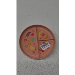 Wheat PP Divided Plates Coral Happy Fruit