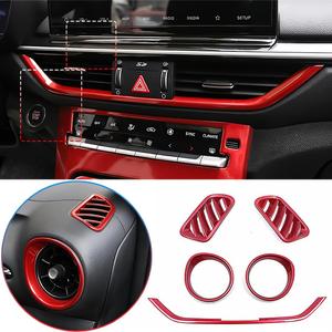 for Kia Forte 2019-2024 5PCS ABS Wine red Center Contro Airconditioning Vent Frame Dashboard Upper Wind Outlet Cover Trims Stickers Dashboard Left Right Air Vent Outlet Trim