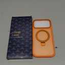 Magnetic for iPhone 17 Pro Max Case with Ring Stand, [10 FT Drop Protection] [Velvety Touch] Slim Translucent Matte Back Shockproof Phone Case for iPhone 17 Pro Max 6.9'', Orange