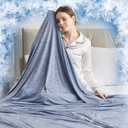 CHOSHOME Cooling Blanket Queen, Double Sided Cooling Blanket for Hot Sleepers, Arc-Chill Q-Max>0.5 Lightweight Breathable Summer Cold Blankets forCouch, Bed, Sofa, Camping, 90" x 90", Blue