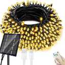 MAOKOT Solar Christmas Lights Outdoor,137FT 400 LED Solar Power String Lights with Remote,19 Modes Waterproof Christmas Solar Lights for Outside Xmas Tree Christma Decoration,Warm White 