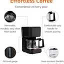 Amazon Basics 5 Cup Drip Coffee Maker with Glass Coffee Pot (0.8 Qt), Auto Shut-off, Auto Pause, Removable Filter Basket, Matte Black