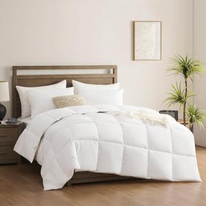 ACCURATEX Oversized King Duvet Insert Comforter 120x98,100% Cotton 400GSM Thick Fluffy Down Alternative Comforter,Breathable Soft White Hotel Bed Duvet Insert with Corner Tabs