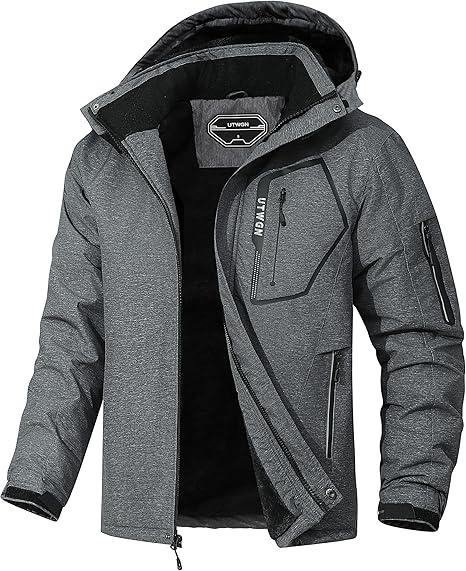 MOERDENG Women's Ski Jacket Waterproof Warm Winter Coat Hooded  Snowboarding Jacket Versatile for Hiking & Winter Activities Dark Gray XL