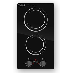 VBGK Double Induction Cooktop,110V 2300W 2 burner induction cooktop,2 burner Hot Plate Electric burner with LCD Touch Screen 9 Levels Settings Child Safety Lock & Timer
