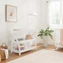 Comfy Cubs Baby Changing Table - Sturdy Wood Construction, Timeless Look Baby Change Table with Two Open Shelves for Infant Daycare Essentials Storage - White