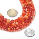 2 x Natural Stone Beads 8mm Red Striped Agate Beads Round Loose Beads Crystal Energy Stone Healing Power for Jewelry Making DIY,1 Strand 15"