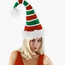 elope Adult Soft Ridged Santa Hat - Velvet Red Hat with Faux Fur Trim and Adjustable Fit, Costume Headwear - One Size