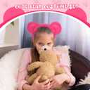 8 Pcs Halloween Bear Costume for Adult Bear Ears Headband Tail Nose Animal Accessory for Carnival Cosplay (Rose Red)