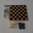 Regal Games - Reversible Wooden Board for Chess, Checkers & Tic-Tac-Toe - 24 Interlocking Wooden Checkers and 32 Standard Chess Pieces - for Age 8 to Adult for Family Fun (10,5 Inch - Reversible)