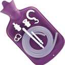 Enema Bag Kit with 5ft Hose Coffee Enemas at Home Water Shower Douche Colon Detox Cleanse Kit with Tubing, Tips, Clamp and Hook (Purple)