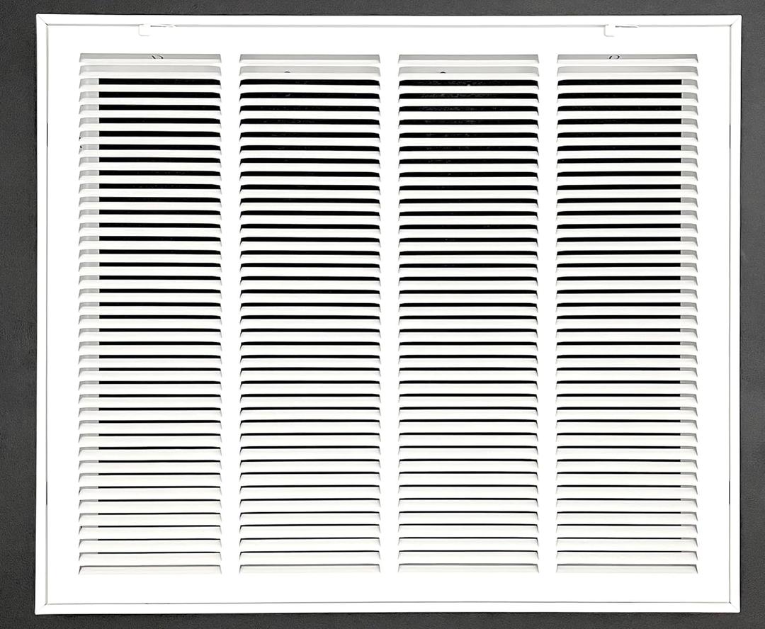 24" W x20 H Stamped face Steel Filter Return Grille White Powder Coating with Frame Overall Outside Dimension 26.6"x22.6"
