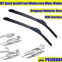 3 Wiper Blades for Hyundai Veloster 2012-2017, OE Genuine Replacement (26/18 Front Wiper + 9 Rear Wiper)