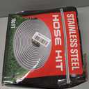 Best 150 ft Metal Garden Hose Set - No-Kink Durable 316 Stainless Steel, 10-Way Zync Spray Nozzle & Hook  Tough Flexible Heavy Duty Water Hoses, Naval Brass, Rust, Weather, LeakProof