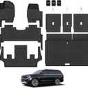 Floor Mats & Trunk Liner & Backrest Mat for 2025 Ford Expedition MAX 7-SeatsAll-Weather, Stain-Resistant Car Floor Liners, Accessory Custom Fit for Expedition 2025 7-Seat (Only for MAX), Black