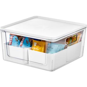 Rosanna Pansino x iDesign Recycled Plastic Kitchen Storage Bins, Includes 1 Large Bin with Lid and 4 Medium Bins, Marshmallow Bins/Marshmallow Lid, 12" x 12" x 6"