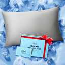Ice Cooling Pillow Cases for Hot Sleepers, Stay Cool All Night, Smoother Than Silk Pillowcase, Luxurious Covers w/Hidden Zipper for Hair Skin, Birthday Gifts for Men Women Mom (Light Gray, Standard)