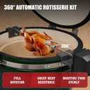 Rotisserie Accessory Attachment Compatible with Kamado Joe Classic Joe Grills, Large Big Green Egg Grills and Other 18-inch Round Charcoal Grills, Perfect for Whole Chicken, Roasts, BBQ
