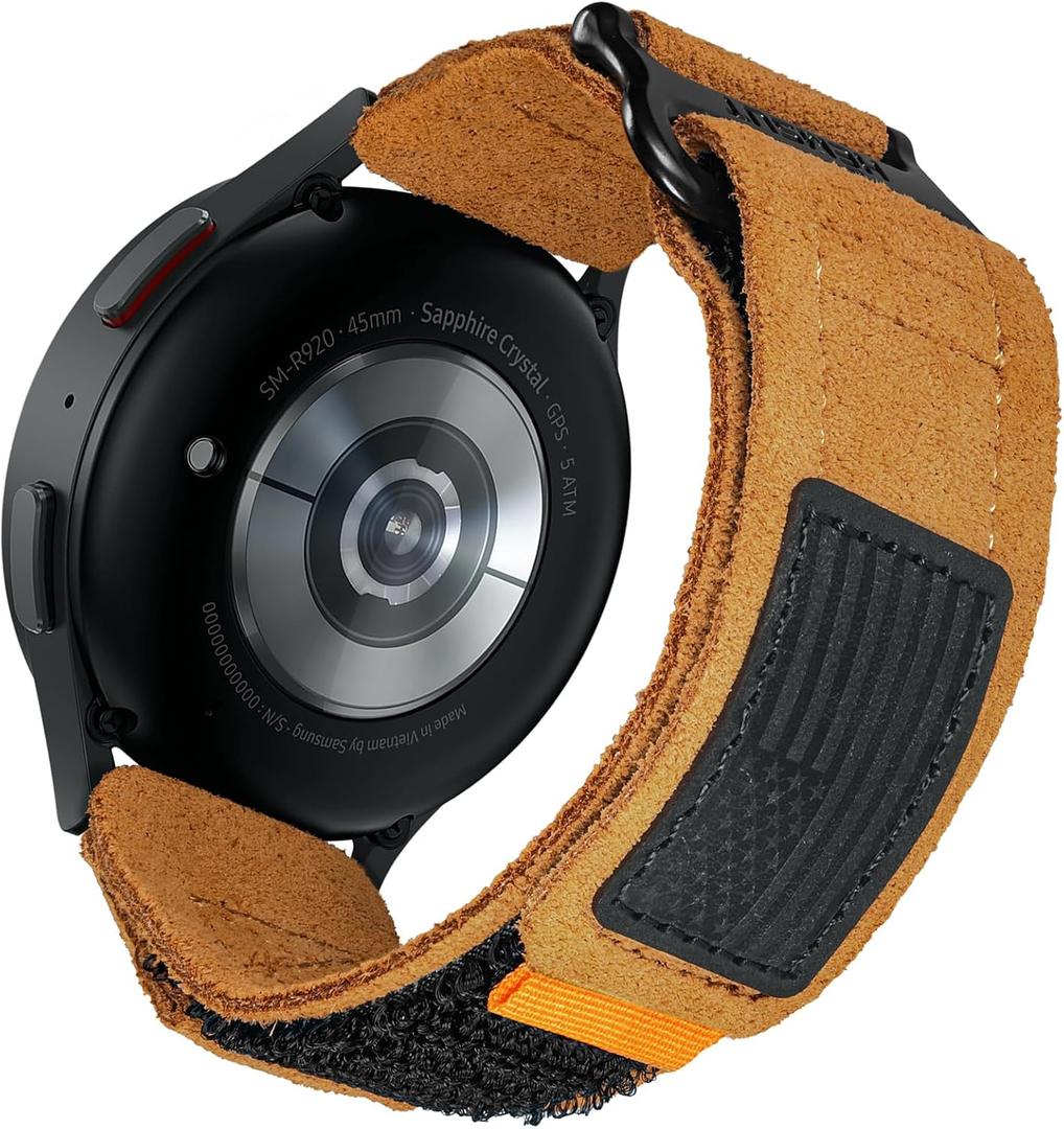 Hemsut Quick Release Watch Band for Vivoactive 5/3, Forerunner 645/245, Samsung Galaxy Watch 6/5/5 Pro/4/3/Gear S3/S2/Active 2, Soft Suede Leather for Amazfit GTS 4/4 Mini/3/2 /2e/2 mini, Bip 3 Pro / 3/U Pro/Bip/Lite/S/S lite, 20mm