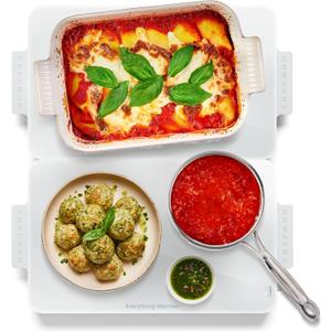 Chefman Everything Warmer Electric Warming Tray, 20 x 16 Modular Expanding Design, Graphene Full-Surface Heating, Food Warming Mat for Parties, Gatherings & Daily Use, Two Tempered Glass Panels