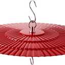 11.5" Metal Bird Feeder Rain Guard - Red Dome Shield Umbrella Cover for Hummingbird and Oriole Feeders - Weatherproof Shade Baffle for Outside Garden