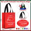 Aliceset 40 Pcs Christian Gift Bags Bulk with Handle for Church Mother's Day Reusable Medium Bible Verse Religious Gift Bags Non Woven Welcome Totes for Baptism First Communion Favors (Bright Colors)