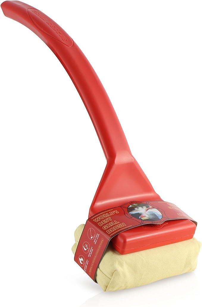 Grill Rescue BBQ Replaceable Scraper Cleaning Head, Bristle Free Grill Brush - Durable and Unique Scraper Tools for Cast Iron or Stainless-Steel Grates, Barbecue Cleaner (Non Scraper Brush)