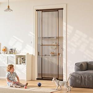 Gardner Pet Extra Tall Cat Gate (Brown, 87")