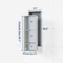 Qeke Stainless Steel Shower Niche 12" X 29", No Tile Needed Wall Niche Three-Tier, Recessed Shower Shelf for Bathroom Storage, Brushed Nickel