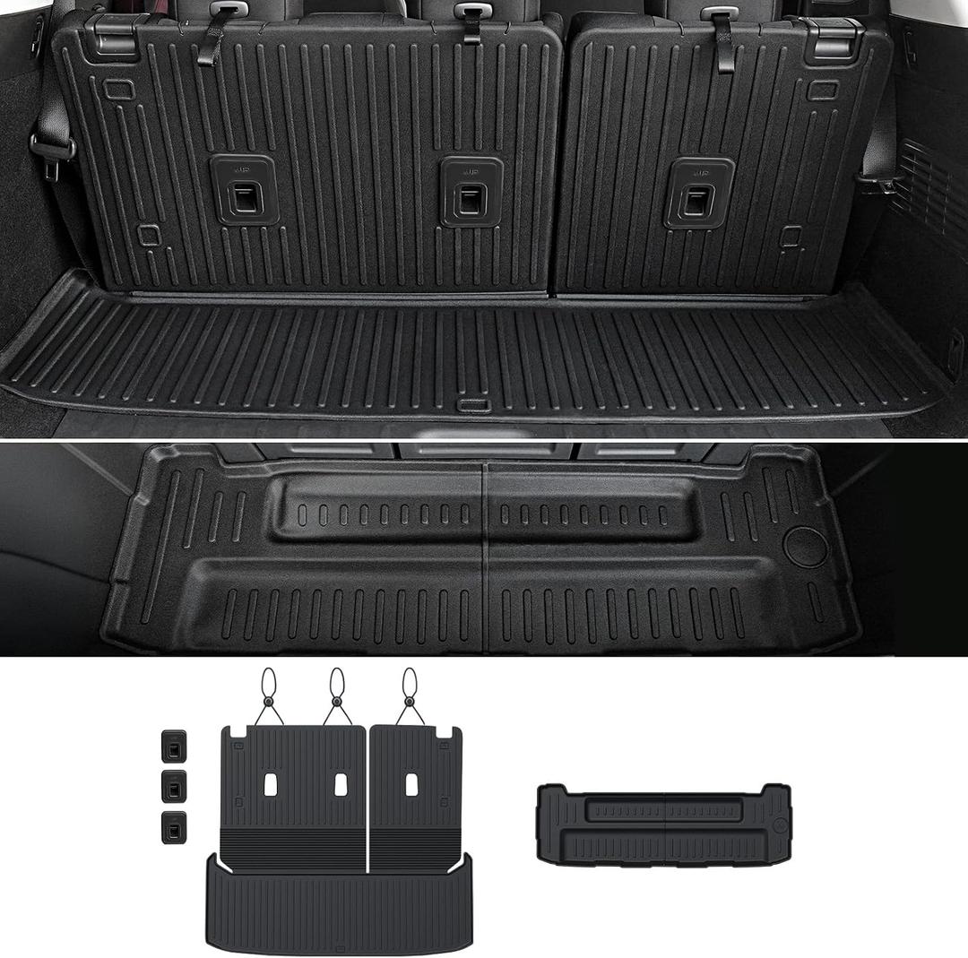 Cargo Mat with Backrest Mats for 2022-2025 2026 Nissan Pathfinder 7/8 Seats Car Mat Accessories, All-Weather Cargo Liner Seat Back Covers Trunk Lower Mat(Cargo Mat with Backrest Mats)