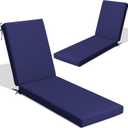 Crestlive Products Chaise Lounge Cushions Outdoor Set of 2, 72x21 Inch, Waterproof & 3-Year Fade Resistant Lounge Chair Cushions for Outdoor Furniture, Patio Cushions for Pool, Lawn, Deck, Navy