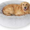 JOLLYVOGUE Dog Beds Large Sized Dog, 36 inches Calming Soft Anti-Anxiety Donut Dogs Bed, Washable Round Fluffy Cushion for Large Pets, Fits up to 80 lbs Pets