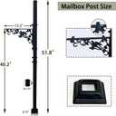 40.2-51.8" H Heavy Duty Outdoor Mailbox Post, Steel Mailbox Stand, Mounting Stand for Concrete