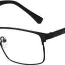 Dollger Blue Light Blocking Glasses for Men Computer Gaming Glasses Rectangle Metal Frame Anti Eyestrain Eye Protection (C1:black)