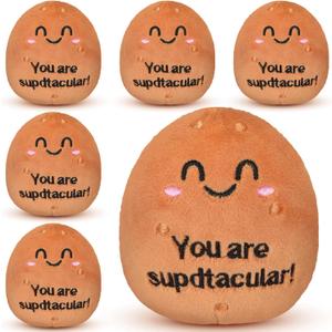 HyDren 6 Pcs Potato Plush 3.15 Potato Stuffed Toys Cute Stress Relief Doll Back to School Gifts for First Day Student Girls Boys Reduce Pressure Inspirational Appreciation Gifts for Teacher Employee