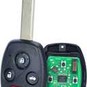 Key Fob Replacement for Honda Civic 2006 2007 2008 2009 2010 2011 2012 2013 N5F-S0084A Keyless Entry Remote Control Car Key 4 Buttons 313.8Mhz ID46 Chip 35111-SVA-306